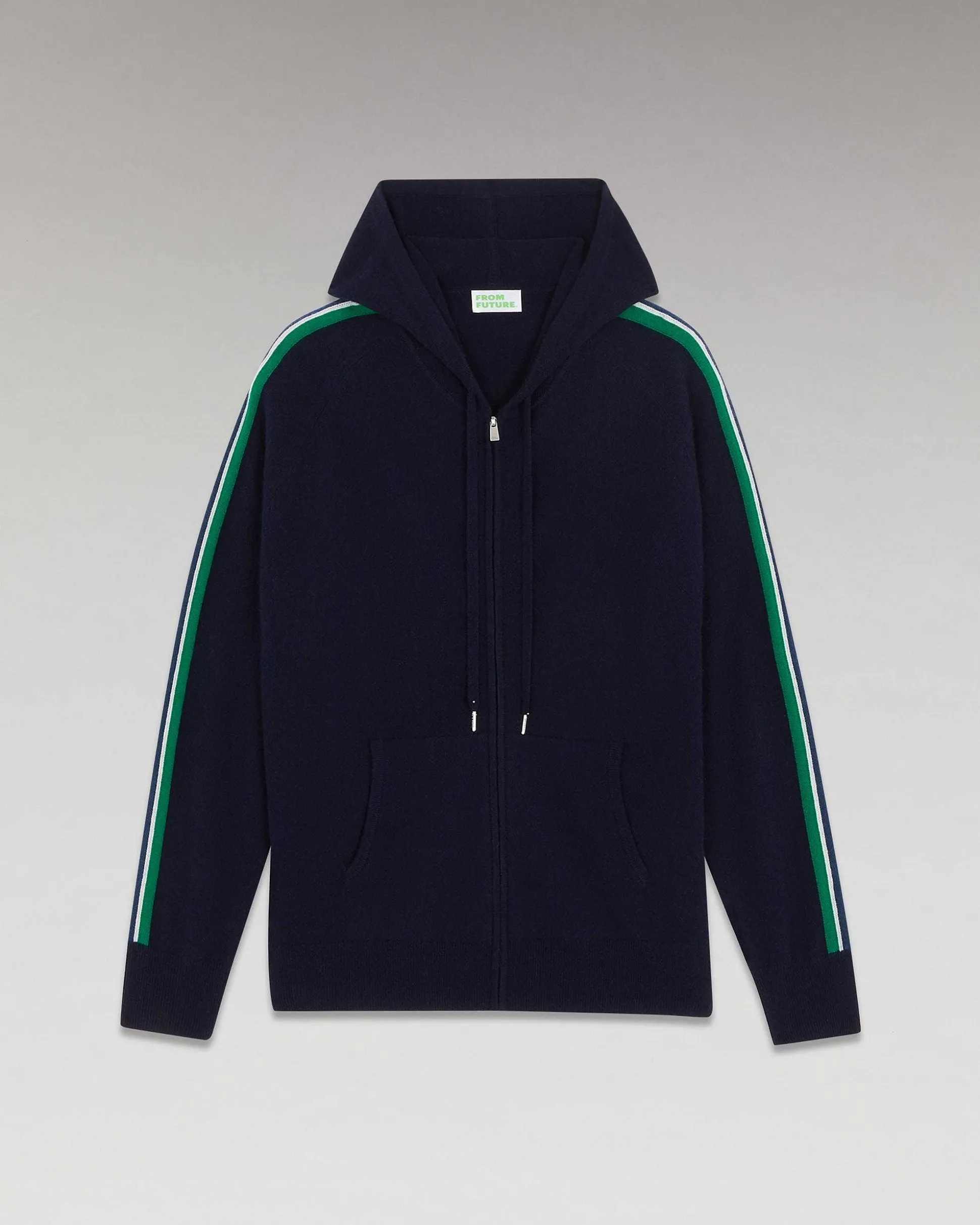 Pull Hoodie Zippe Bandes