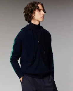 Pull Hoodie Zippe Bandes