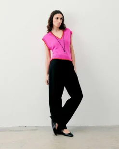 Pull Sans Manche Bicolore