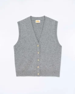 Pull Sans Manche Boutons Bijoux