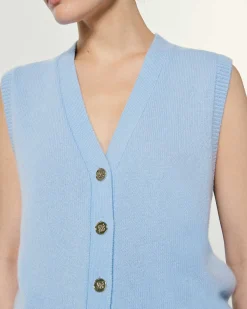 Pull Sans Manche Boutons Bijoux