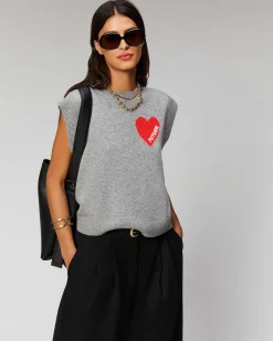 Pull Sans Manche Coeur Leger