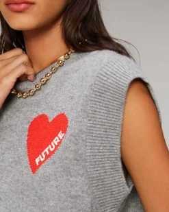 Pull Sans Manche Coeur Leger