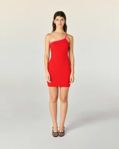 Robe Courte Asymetrique Bicolore