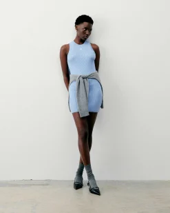 Robe Courte Bretelle Broderie Ff