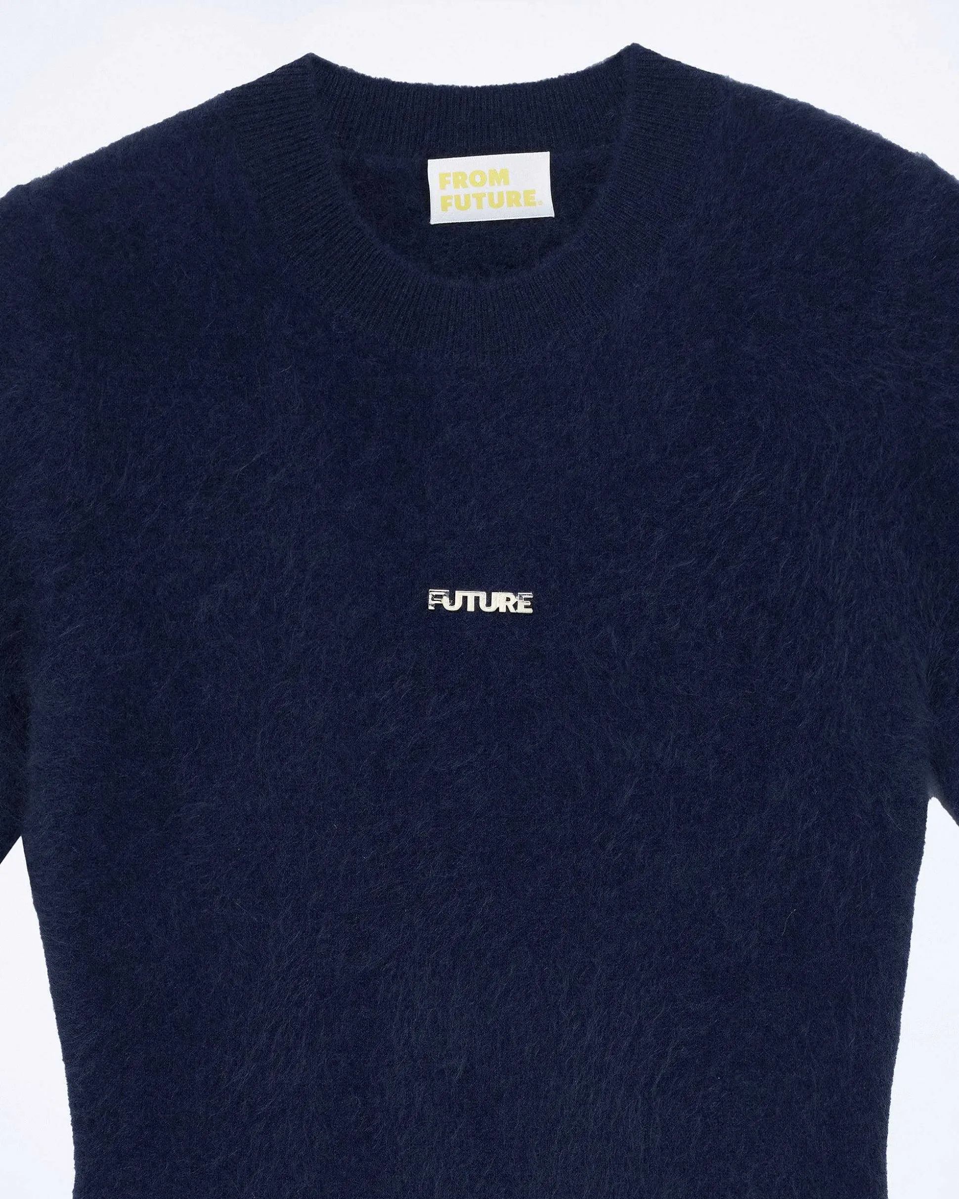 Robe Courte Manche Courte En Cachemire Brosse