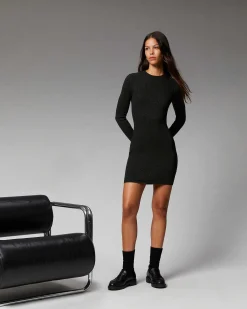 Robe Courte Manche Longue Metallise