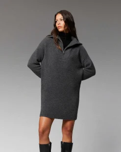 Robe Courte Manche Longue Col Camionneur