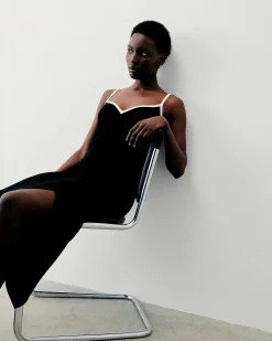 Robe Longue Bretelle Bicolore