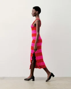 Robe Longue Bretelle Rayures