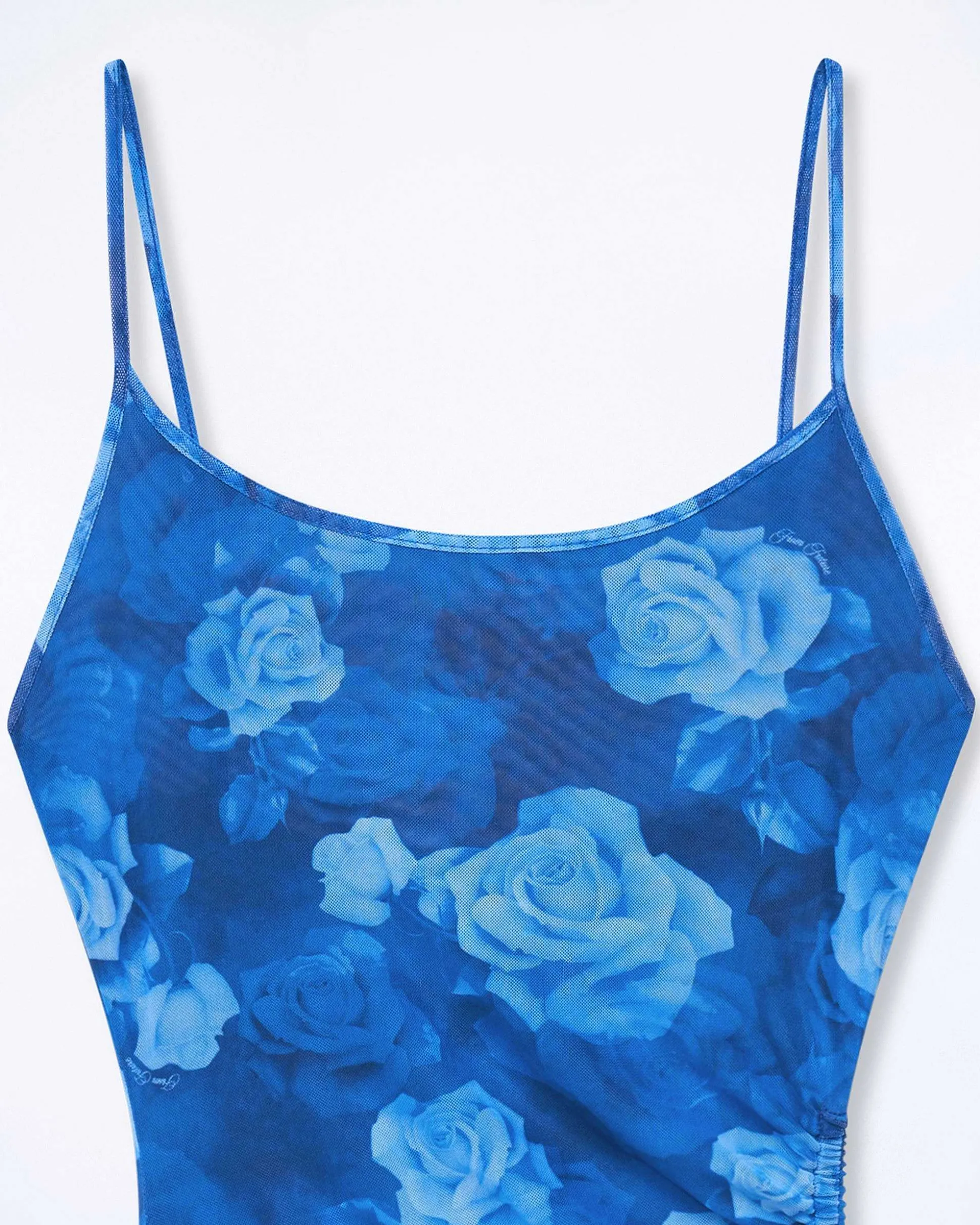 Robe Longue Bretelles Fines Mesh