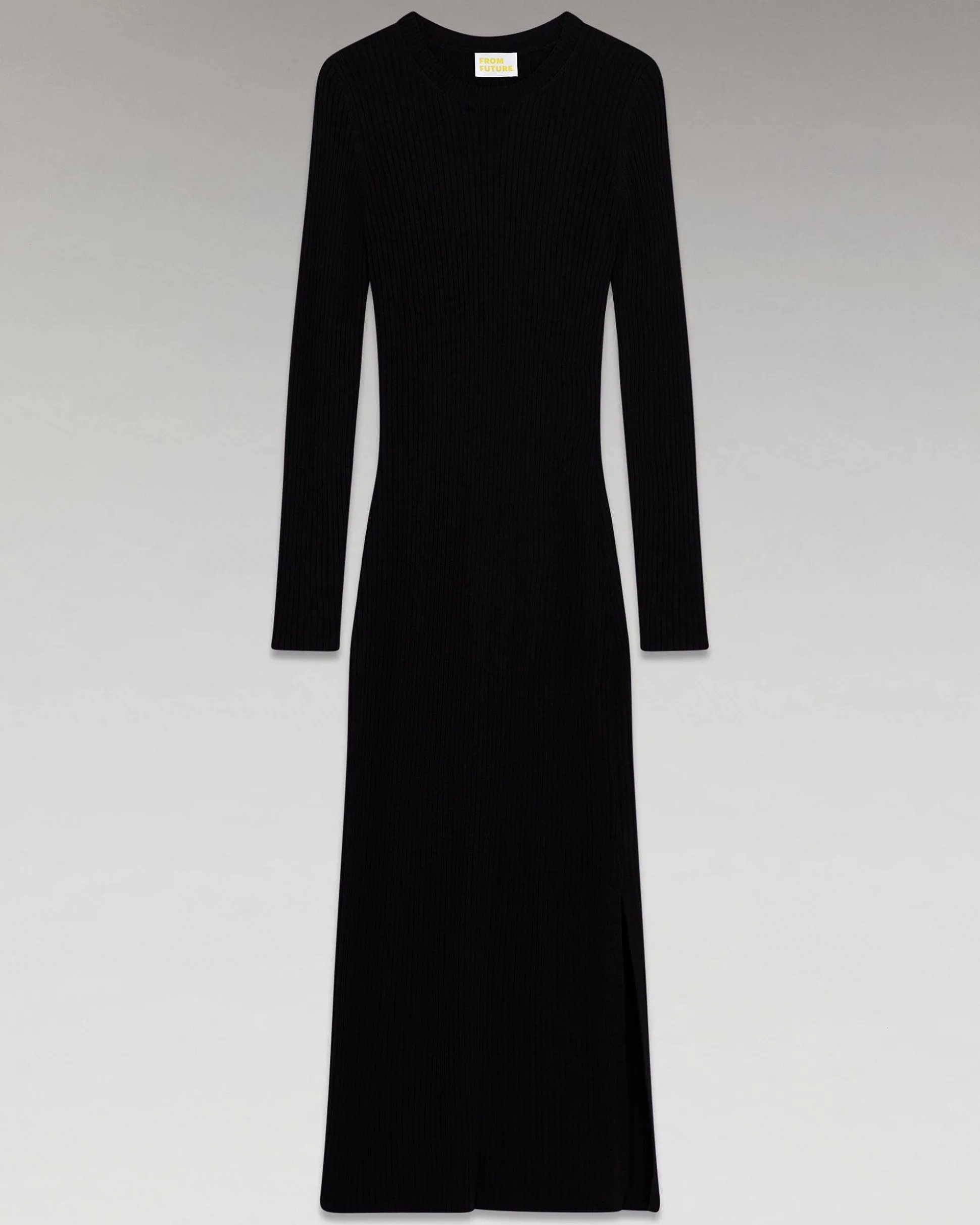 Robe Longue Manche Longue A Cotes Fendue