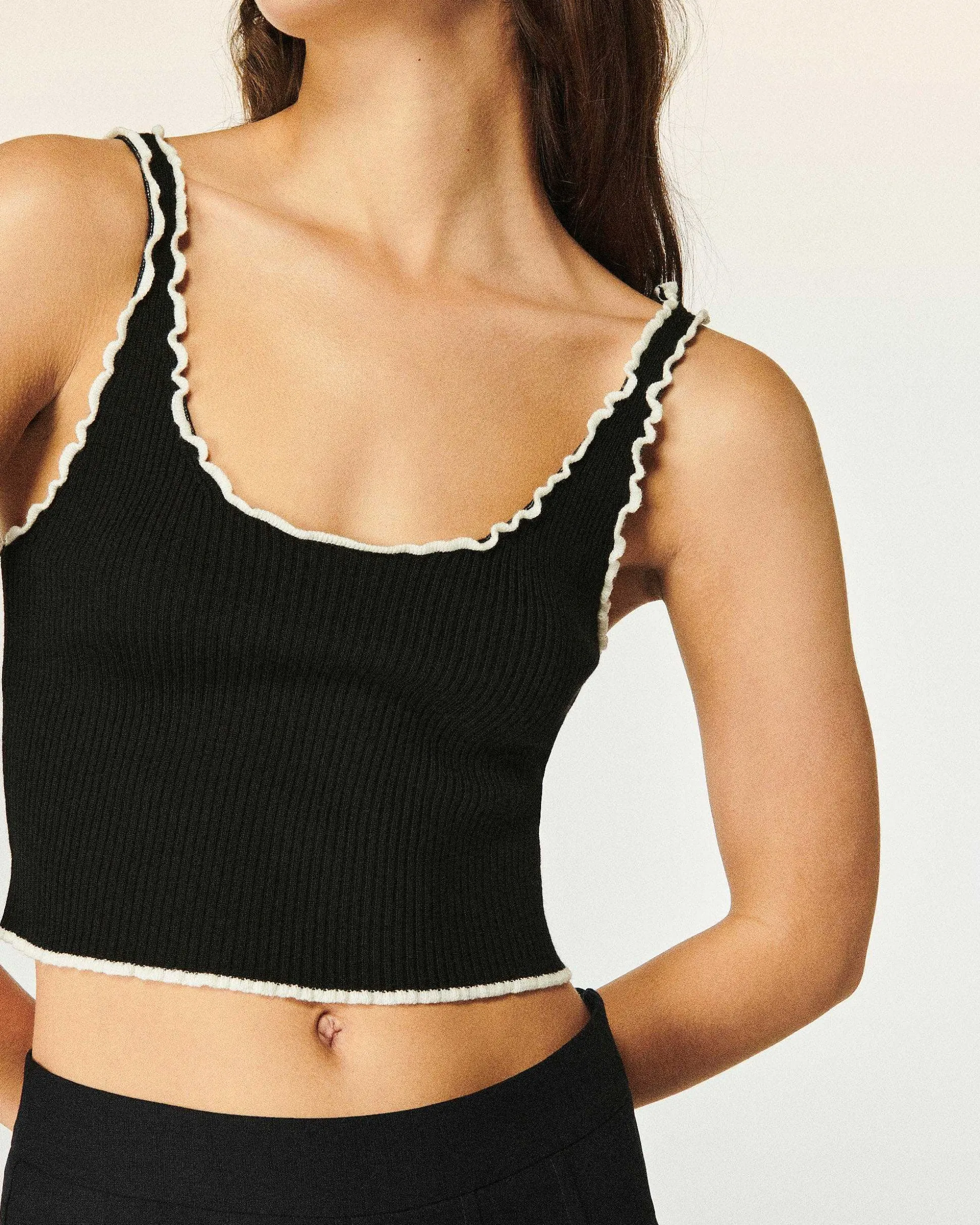 Top Brassiere Point Bourdon Bicolore