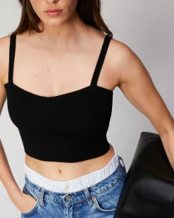 Top Bretelle A Cotes Decollete Coeur