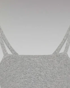 Top Bretelle A Cotes Decollete Coeur