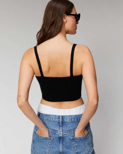 Top Bretelle A Cotes Decollete Coeur