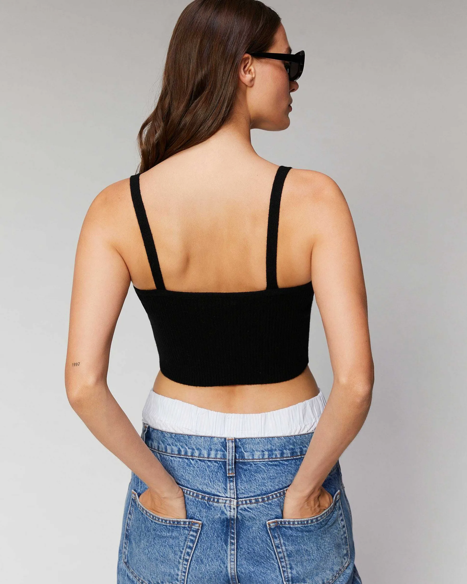 Top Bretelle A Cotes Decollete Coeur