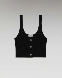 Top Bretelle Metallise Boutons Bijoux