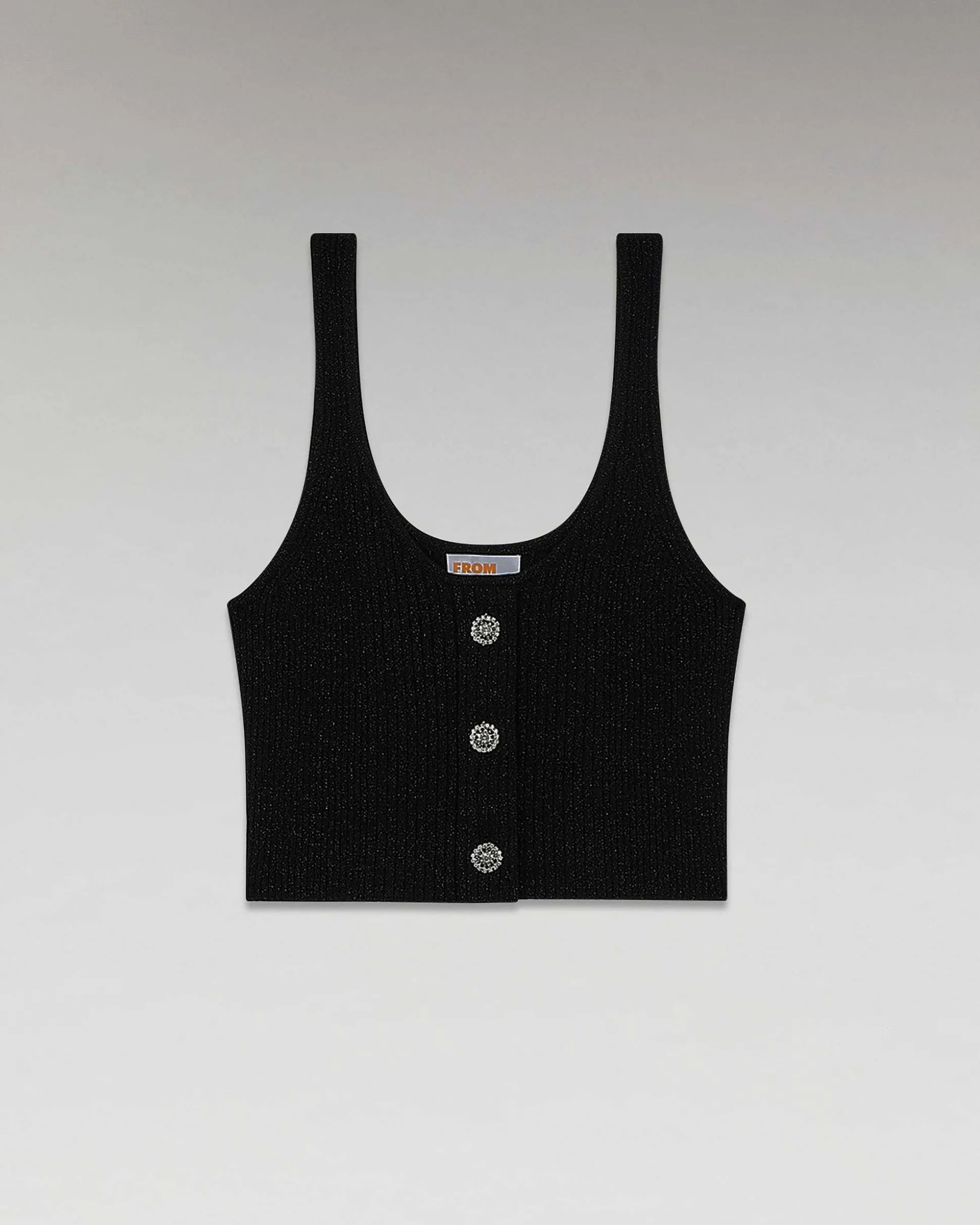 Top Bretelle Metallise Boutons Bijoux