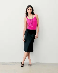 Top Debardeur A Cotes Liseres Contrastes