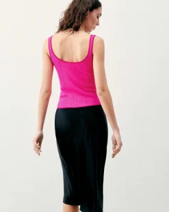 Top Debardeur A Cotes Liseres Contrastes