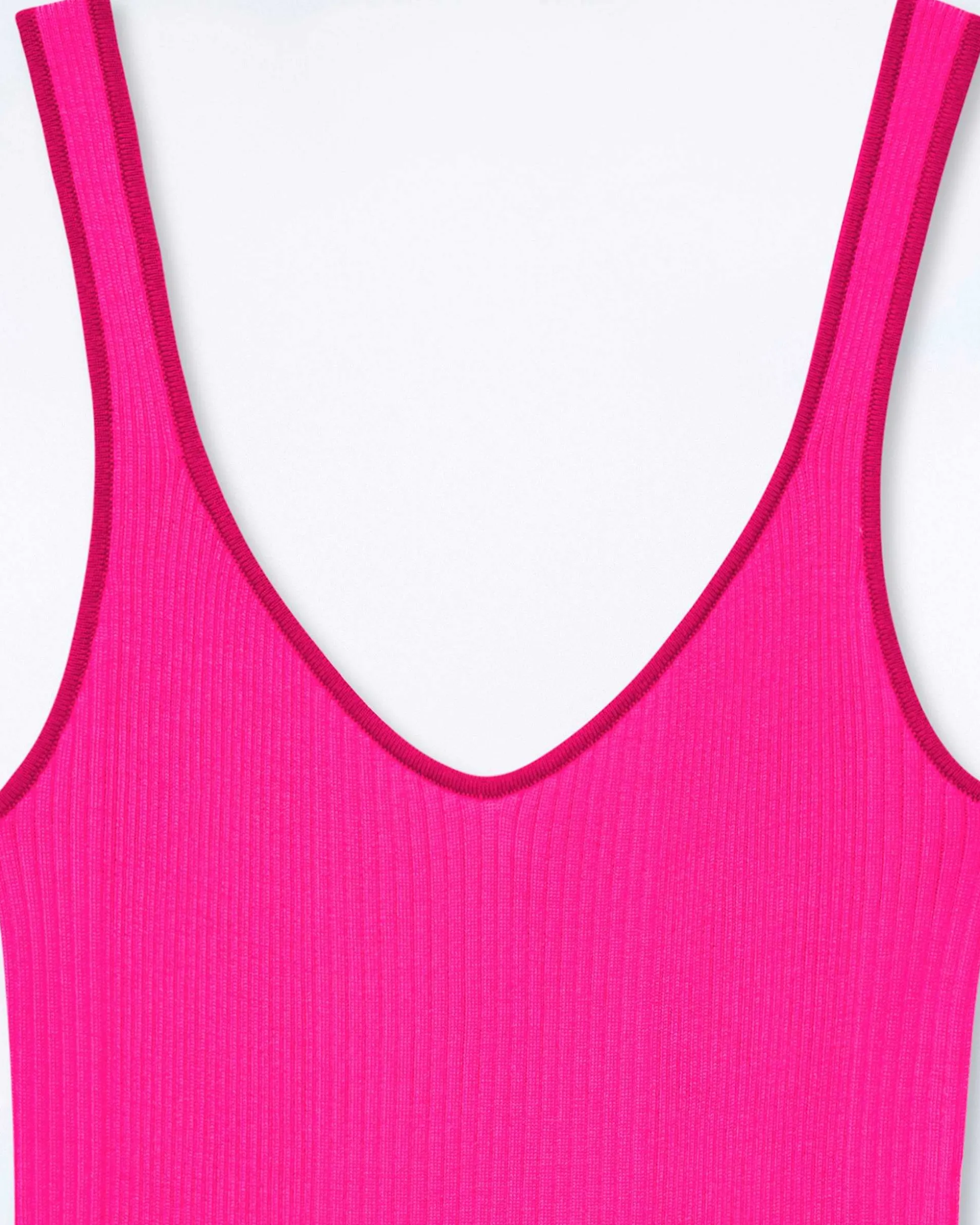 Top Debardeur A Cotes Liseres Contrastes