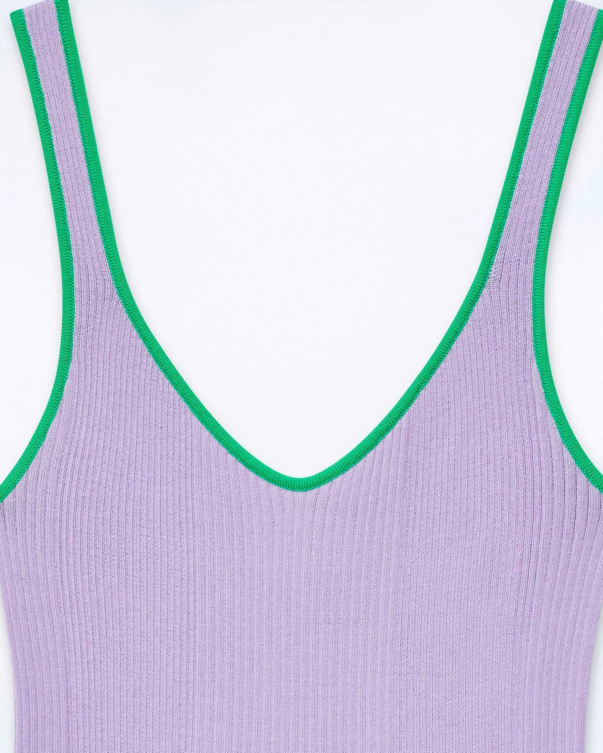 Top Debardeur A Cotes Liseres Contrastes