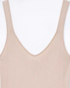 Top Debardeur A Cotes Uni