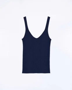 Top Debardeur A Cotes Uni