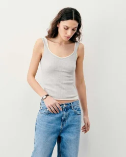 Top Debardeur A Cotes Uni