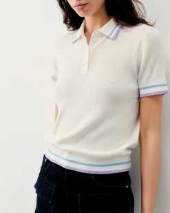 Top Manches Courtes Bandes Bicolores
