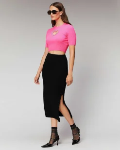 Top Manches Courtes Coeur Strass