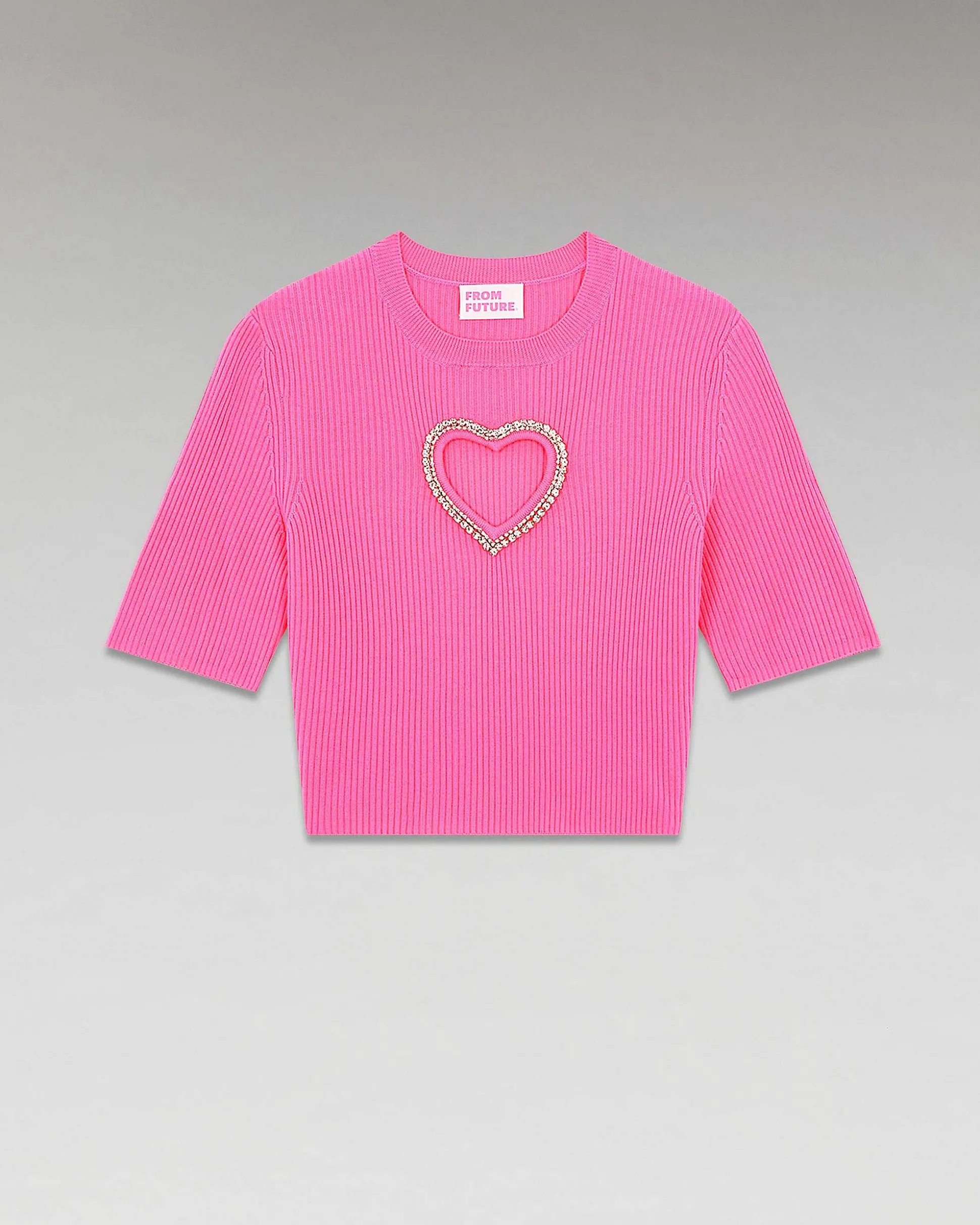 Top Manches Courtes Coeur Strass