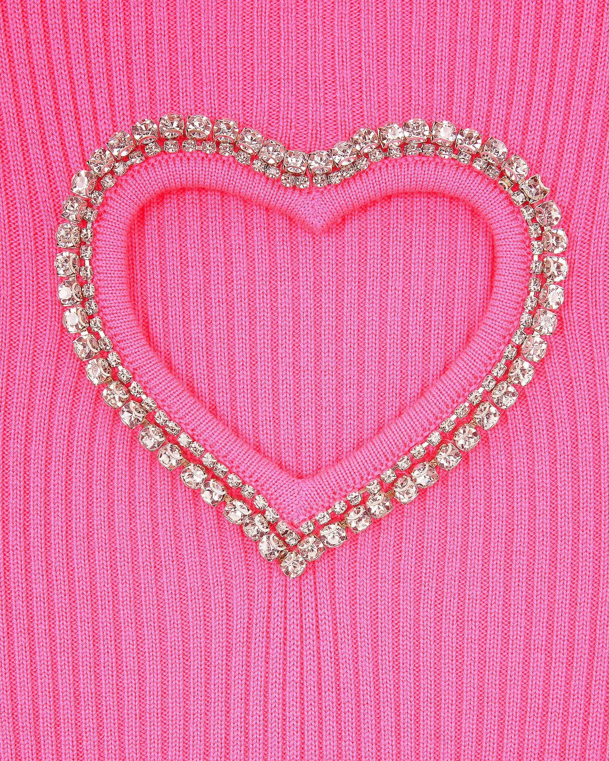 Top Manches Courtes Coeur Strass