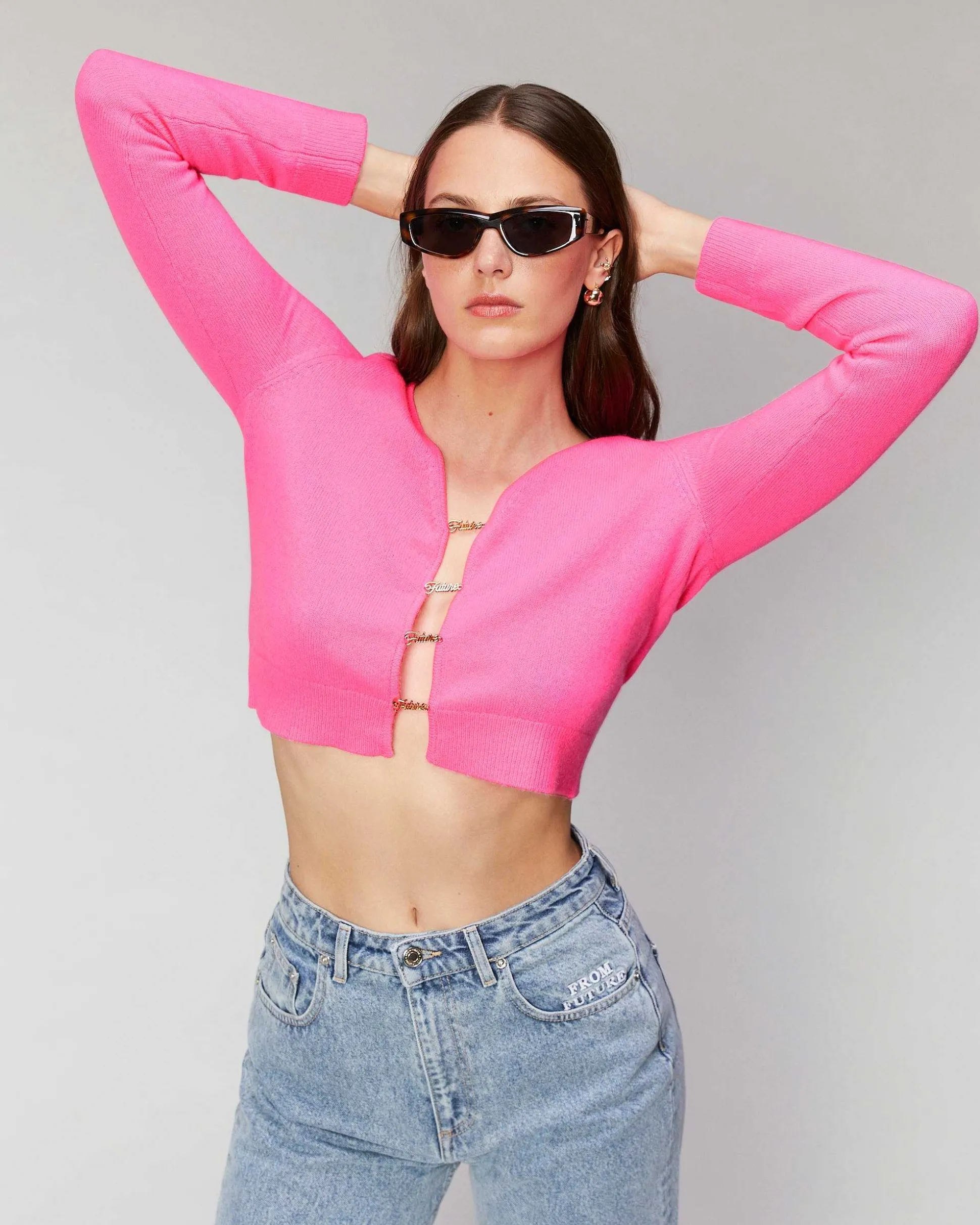 Top Manches Longues Boutons Bijoux