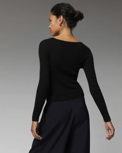 Top Manches Longues Decollete Coeur