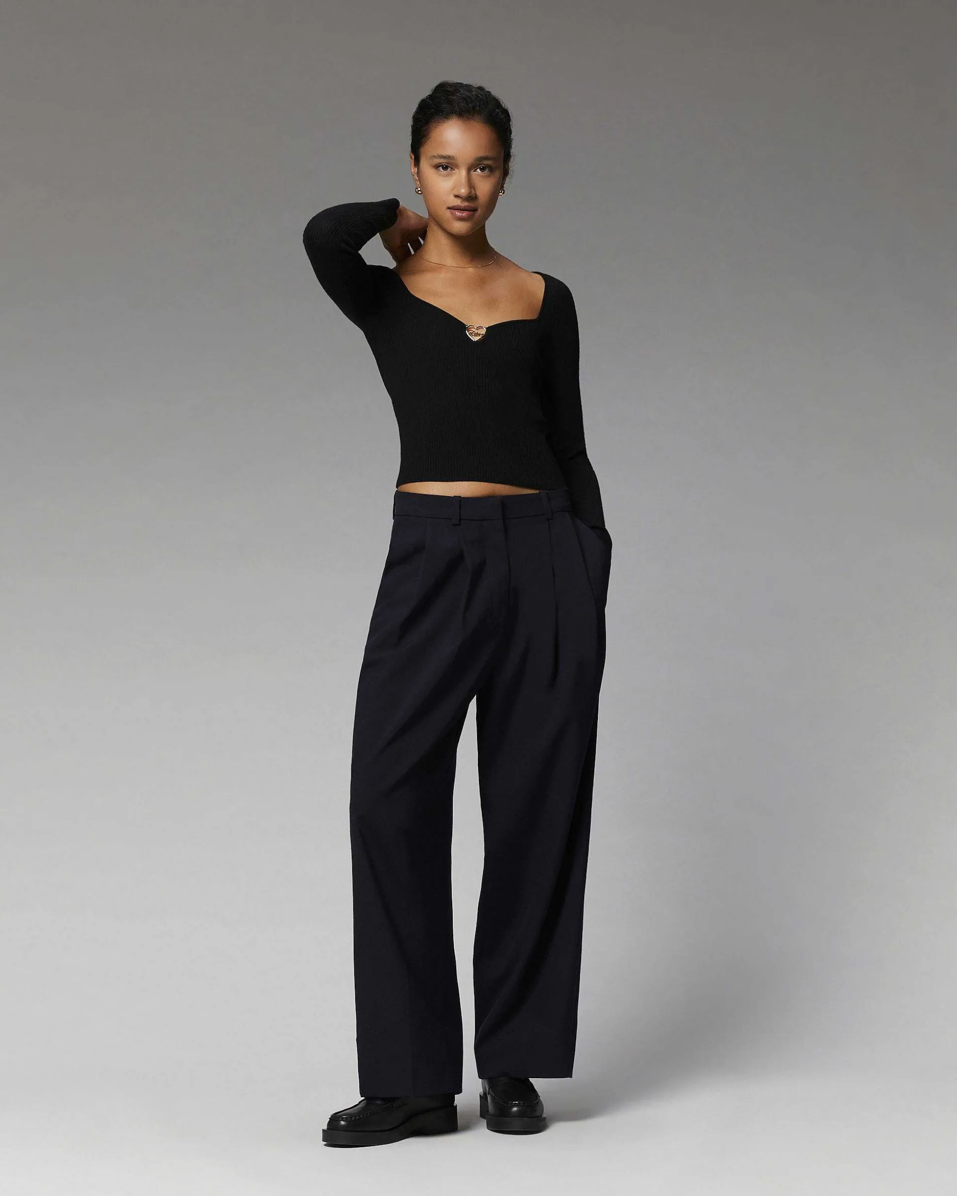 Top Manches Longues Decollete Coeur