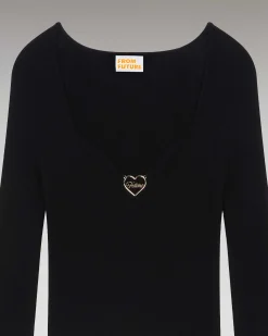 Top Manches Longues Decollete Coeur