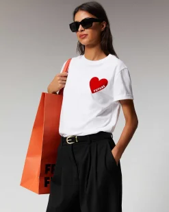 T-Shirt Col Rond Coeur