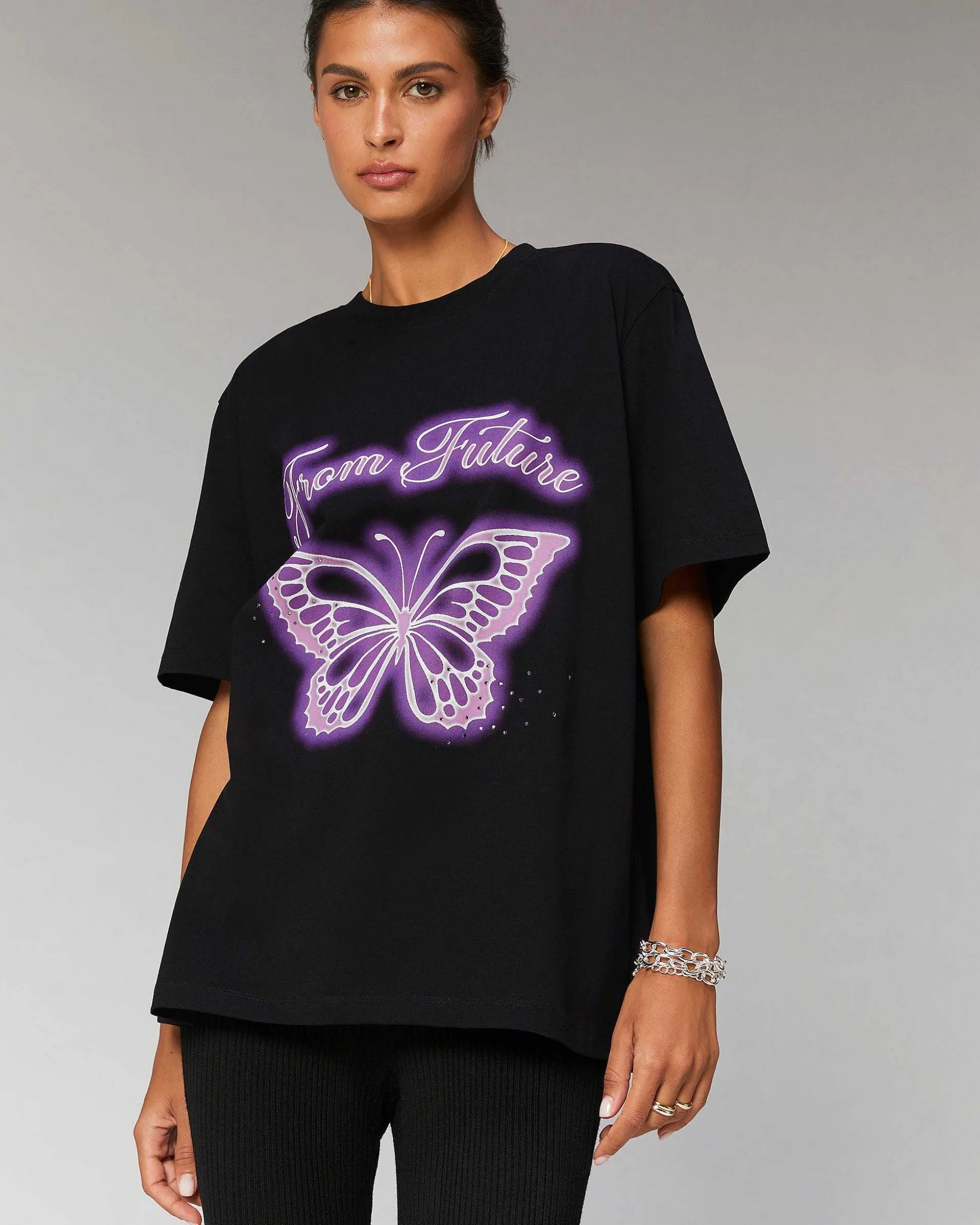 T-Shirt Col Rond Papillon