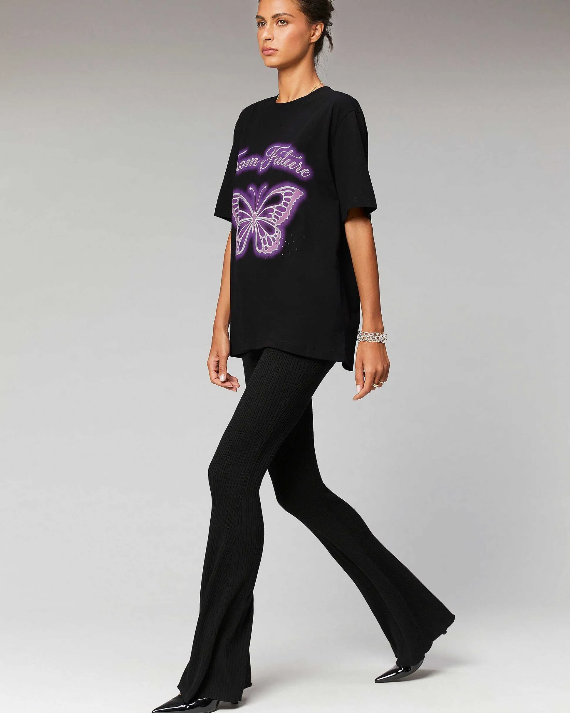 T-Shirt Col Rond Papillon