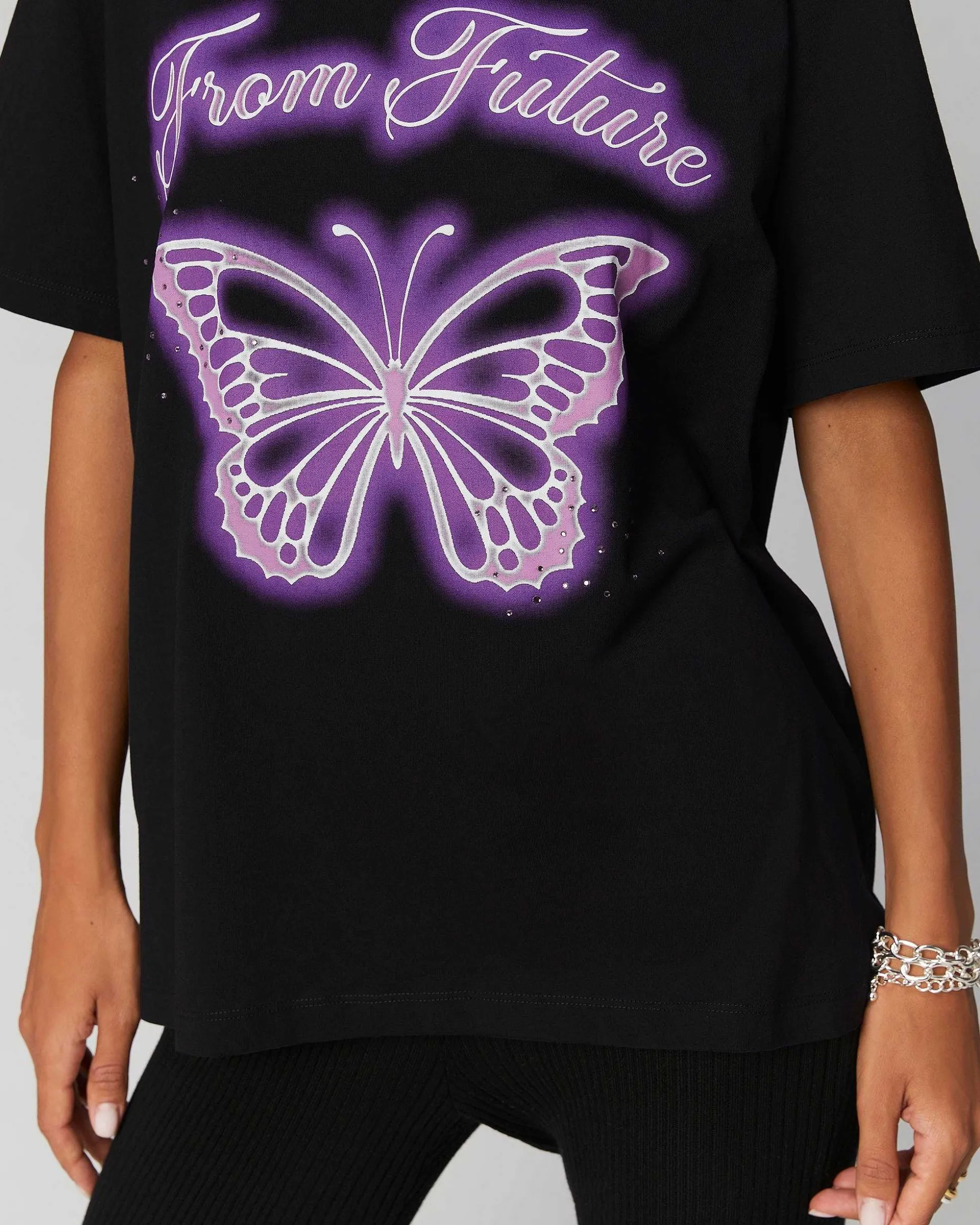 T-Shirt Col Rond Papillon