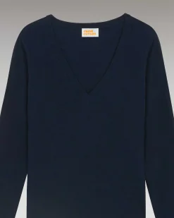 T-Shirt Col V Basique Manches Longues