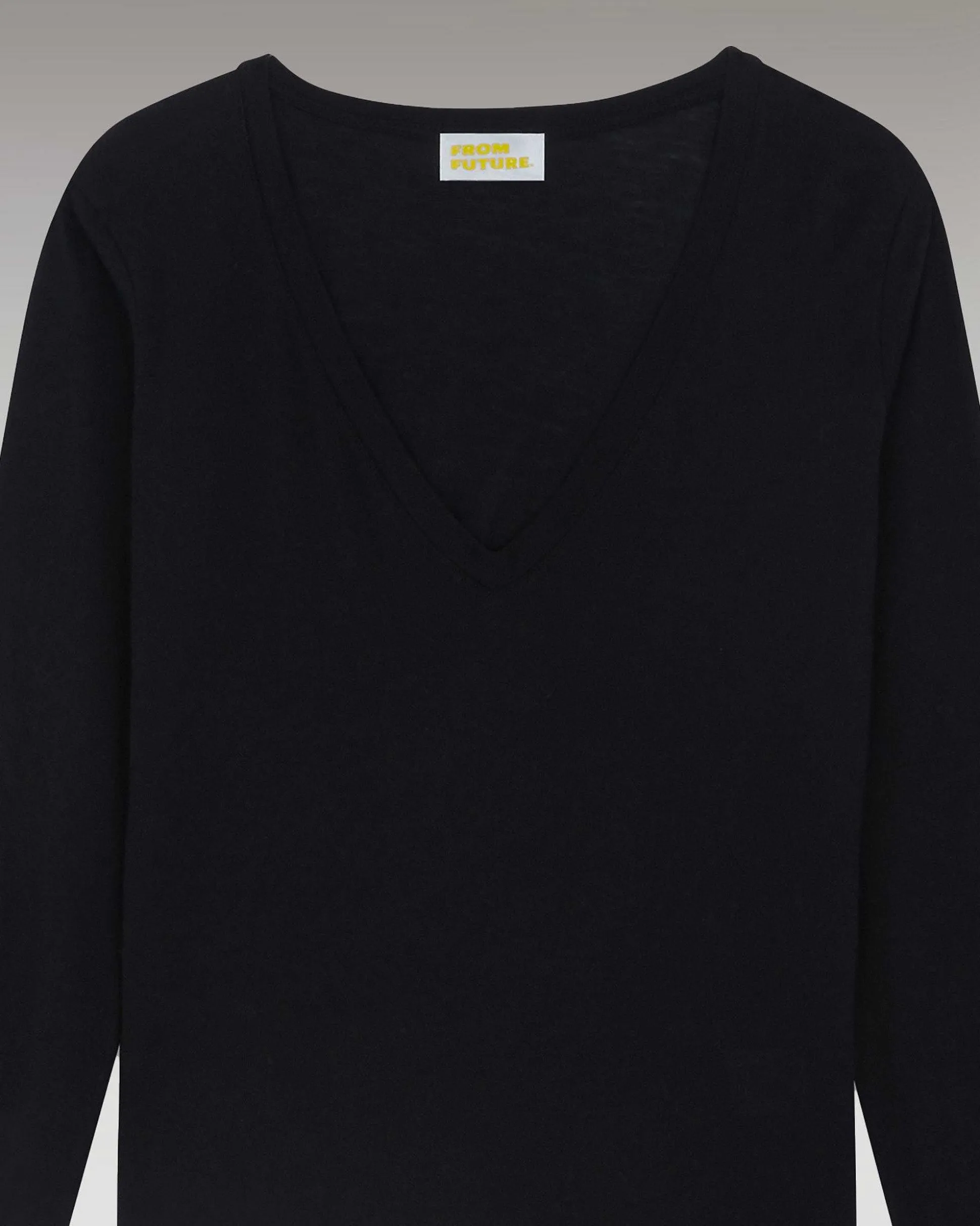 T-Shirt Col V Manches Longues Basique