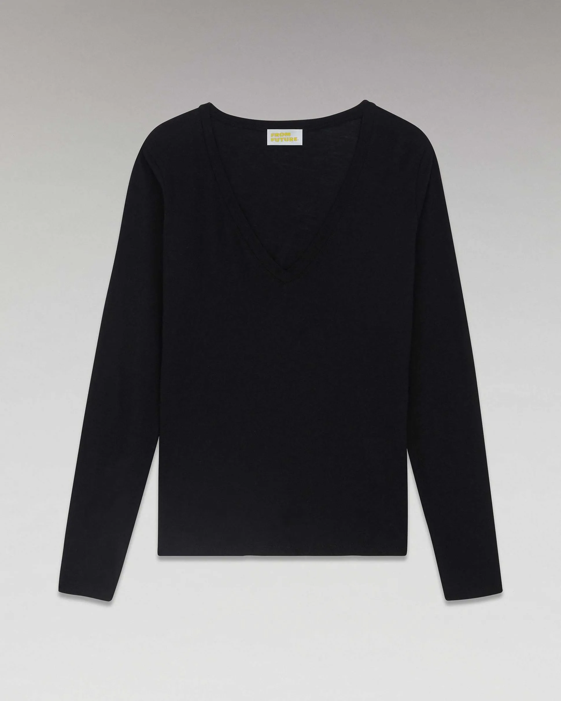 T-Shirt Col V Manches Longues Basique